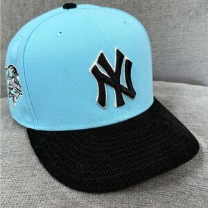 New Era Light Blue and Black Fitted Cap